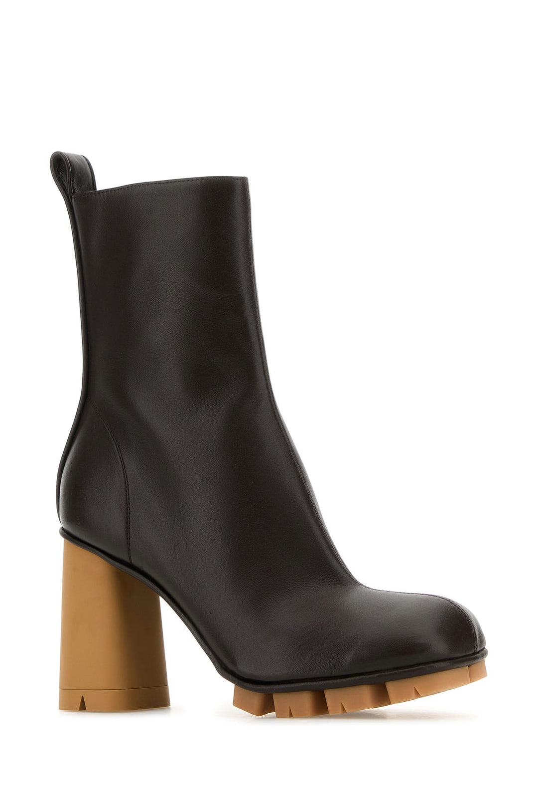 Dark brown nappa leather Shore ankle boots