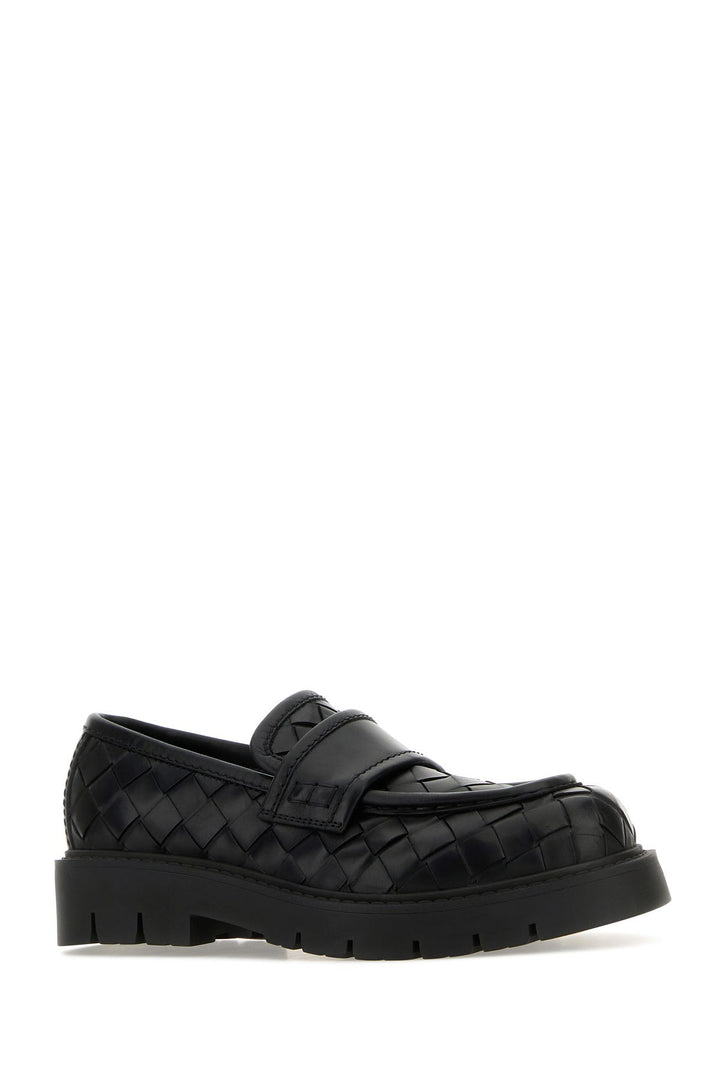 Black leather Haddock loafers