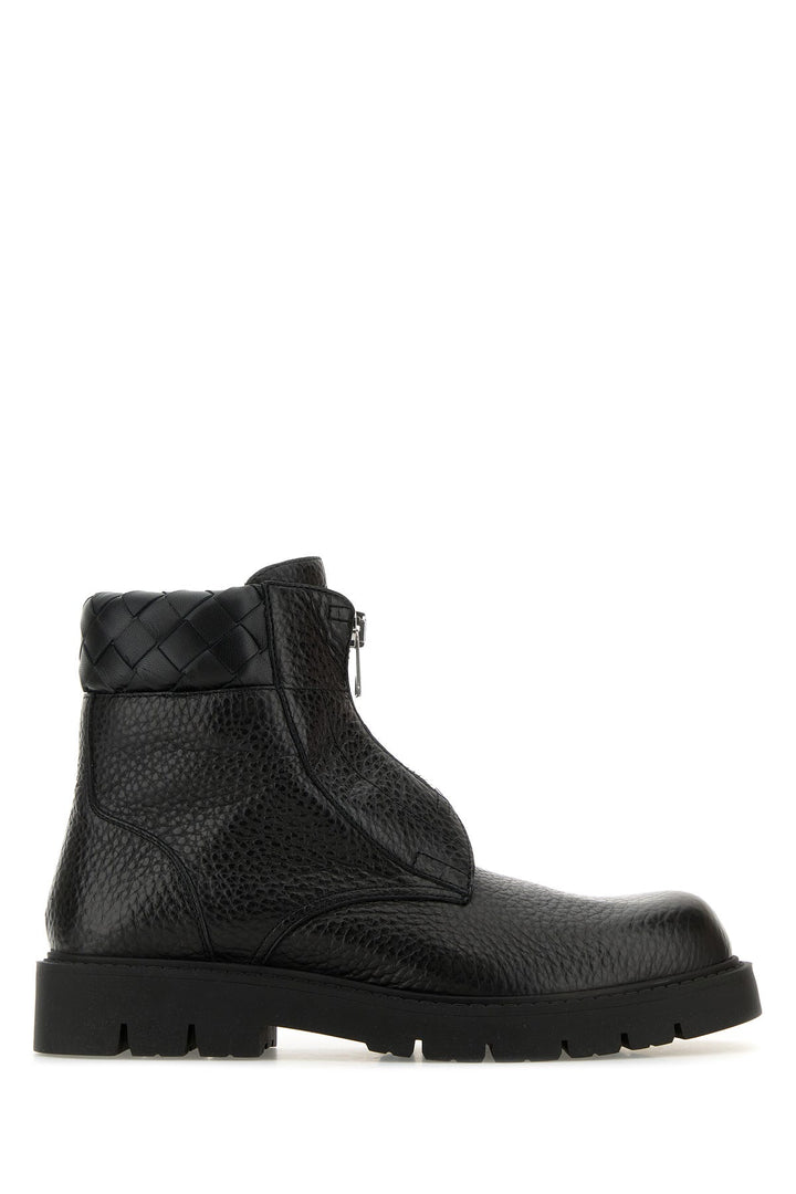 Black leather Haddock ankle boots