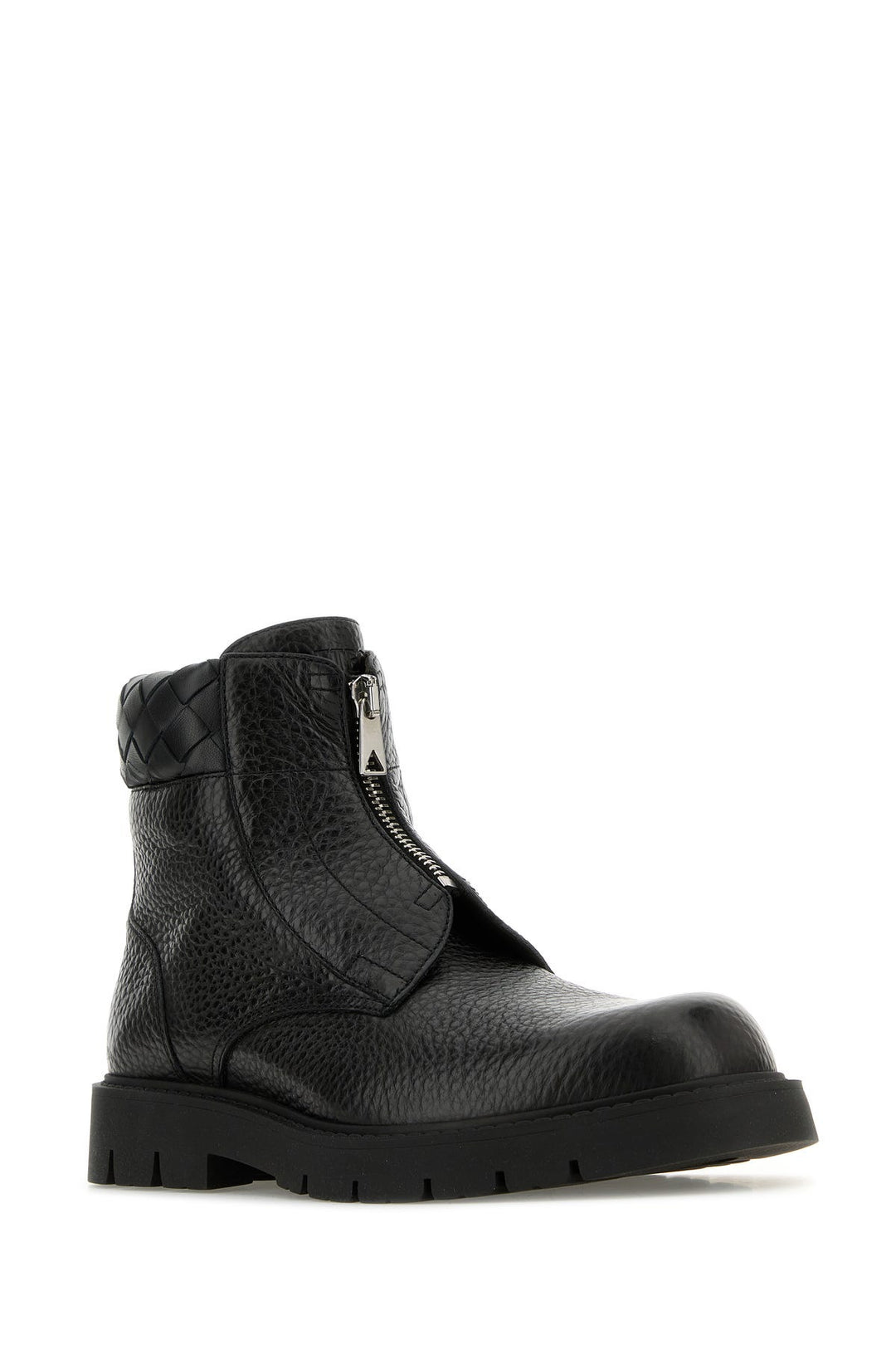 Black leather Haddock ankle boots