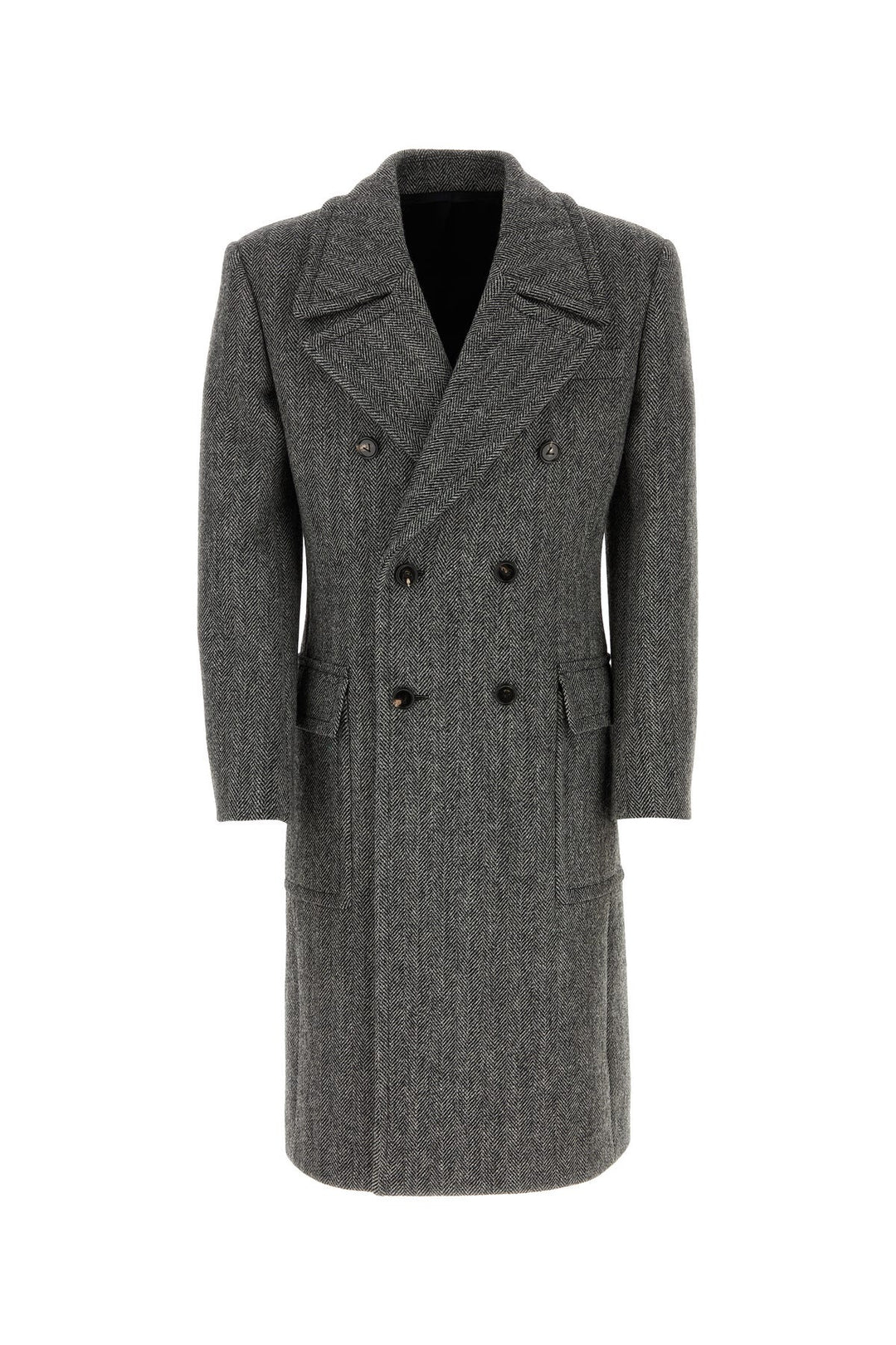 Embroidered wool coat