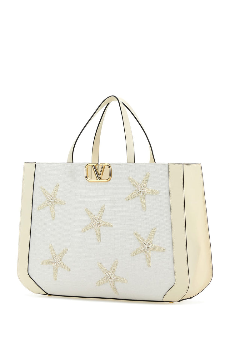 White fabric Valentino Garavani Escape shopping bag