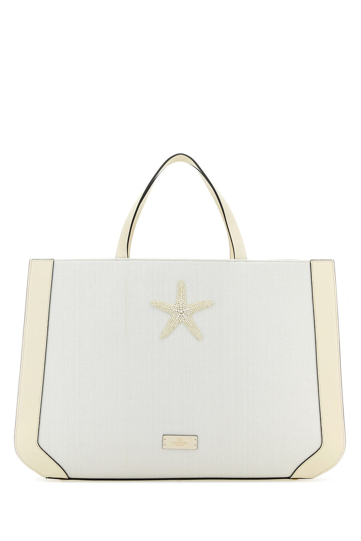 White fabric Valentino Garavani Escape shopping bag