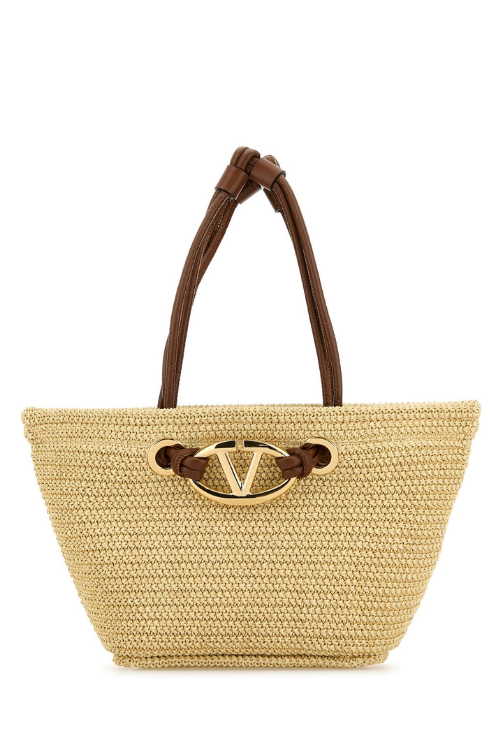 Beige raffia Valentino Garavani Escape hand bag