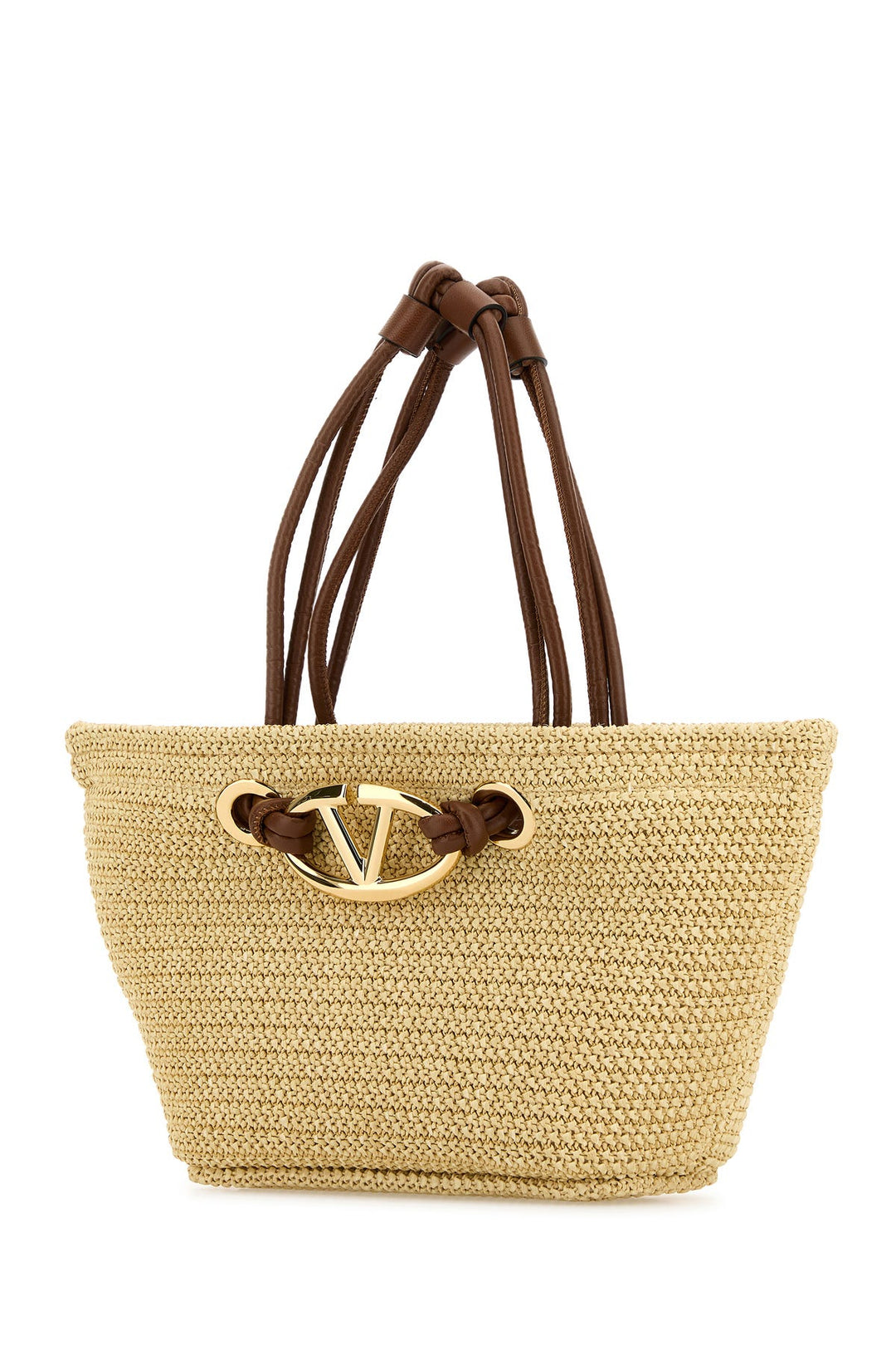 Beige raffia Valentino Garavani Escape hand bag