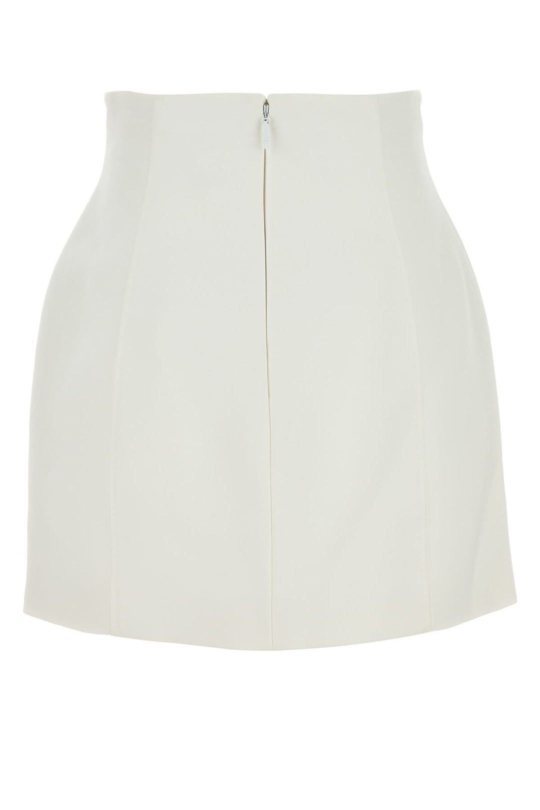 White stretch polyester blend Boyd mini skirt