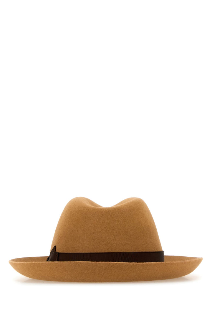 Camel velour hat