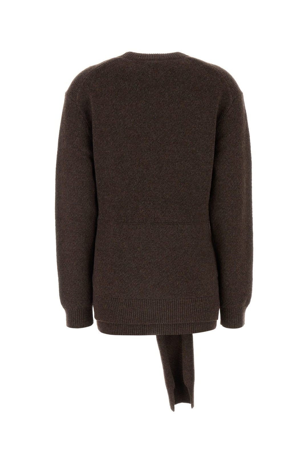 Melange brown nylon blend oversize sweater