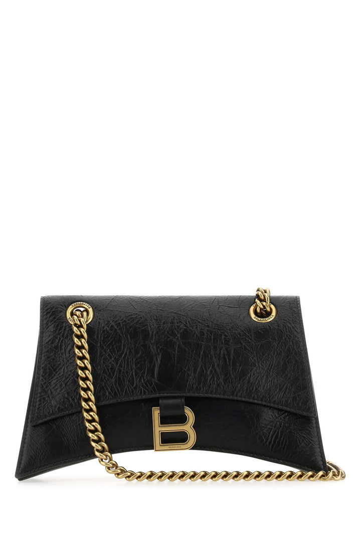 Black leather small Crush shoulder bag