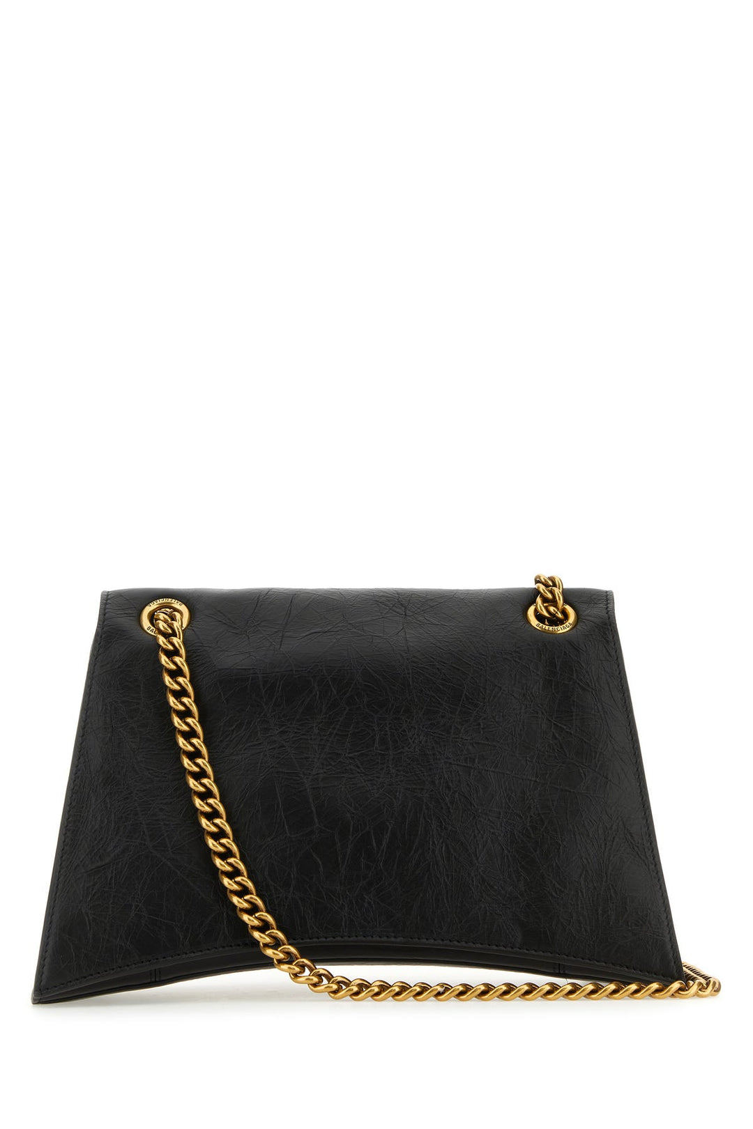 Black leather medium Crush shoulder bag