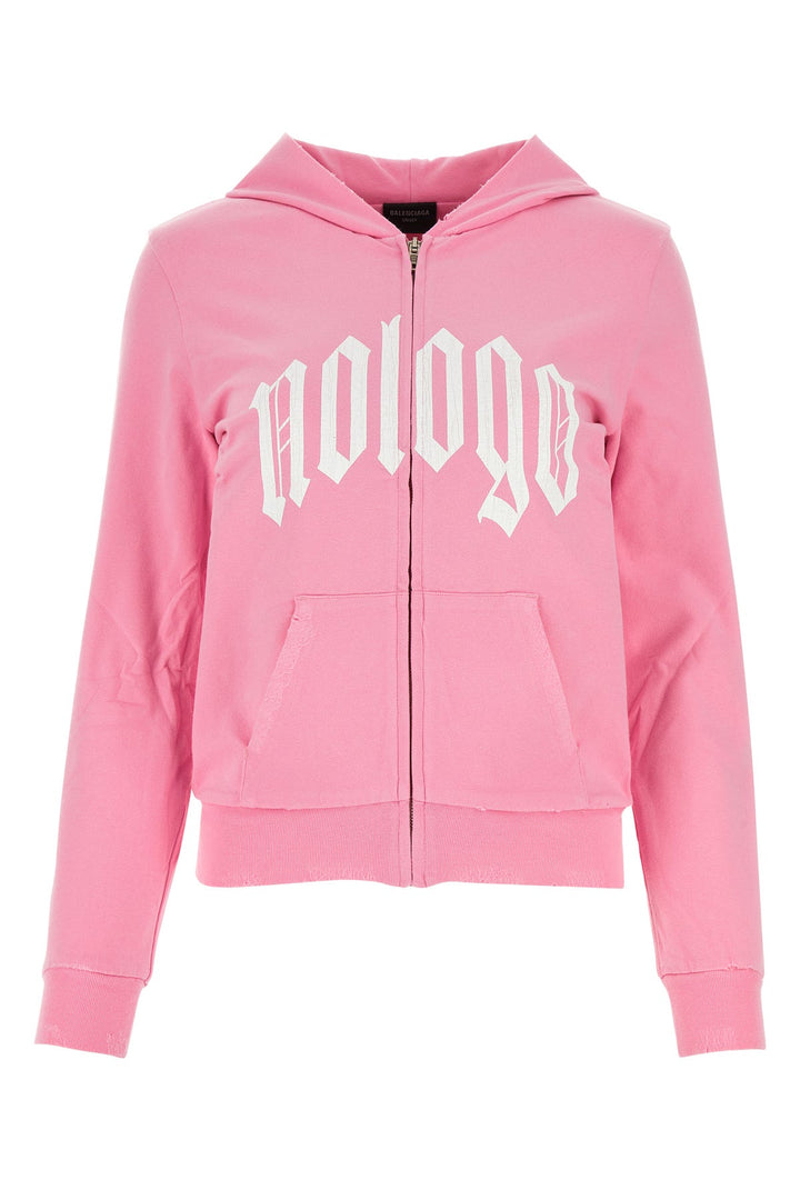 Pink stretch cotton sweatshirt