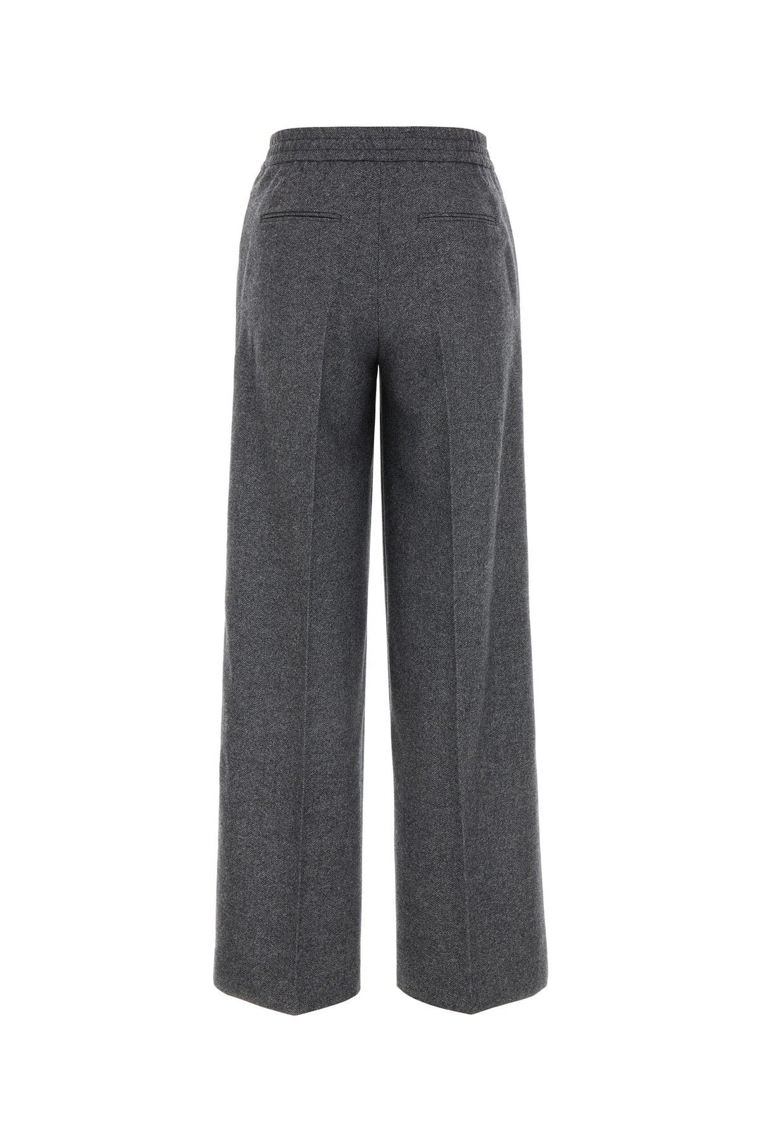 Grey stretch wool blend palazzo pant