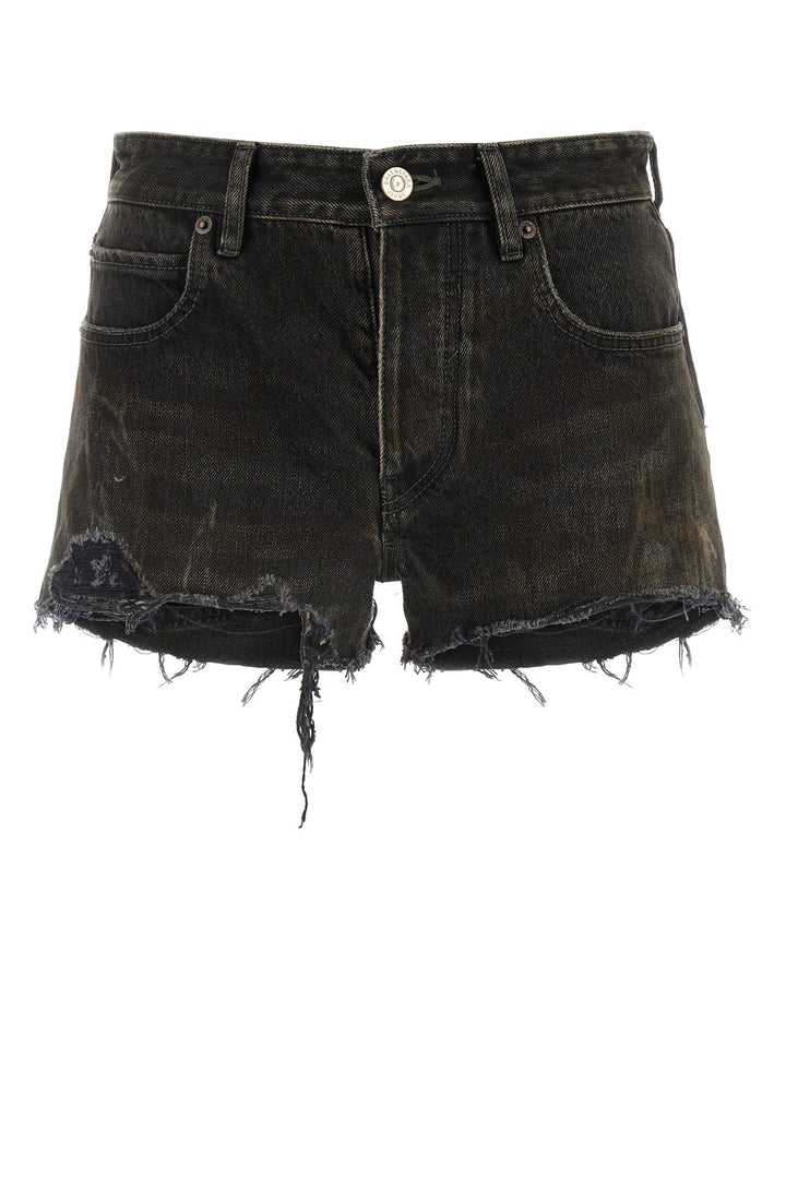 Dark grey denim shorts