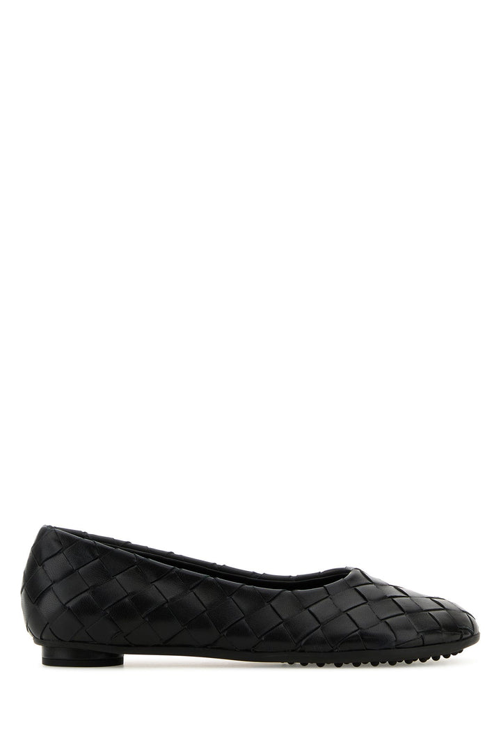 Black nappa leather Atomic ballerinas