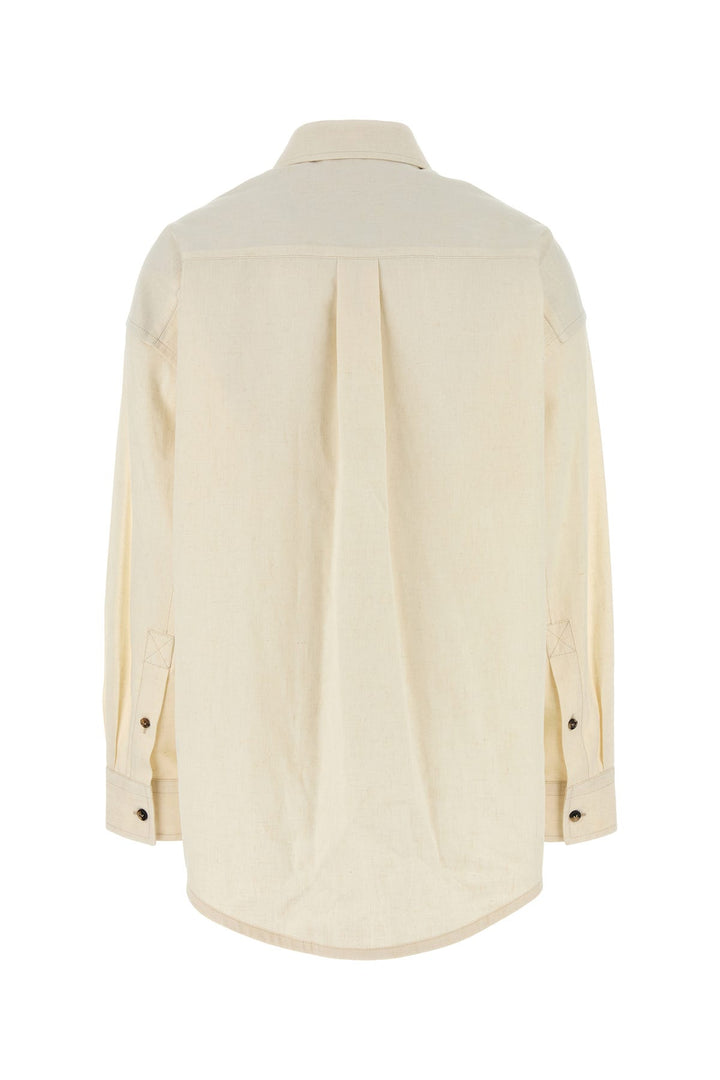 Melange ivory poplin oversize shirt