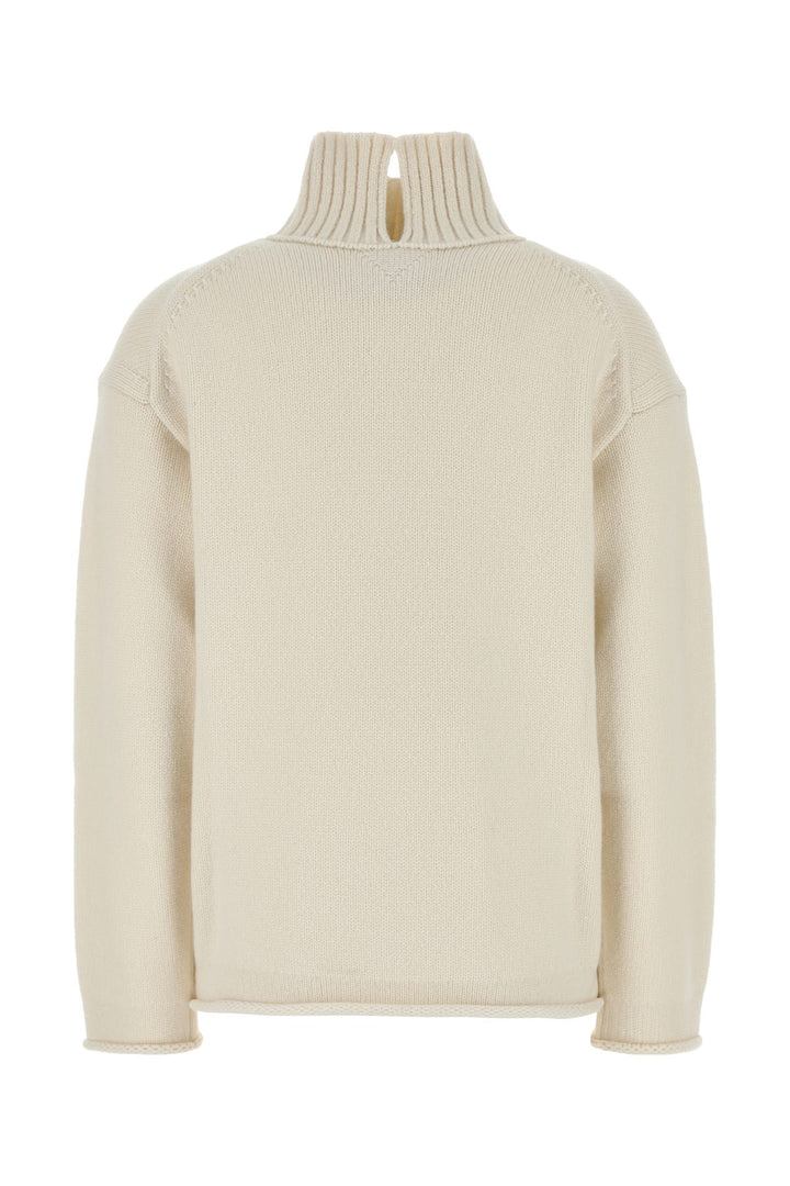 White cashmere sweater