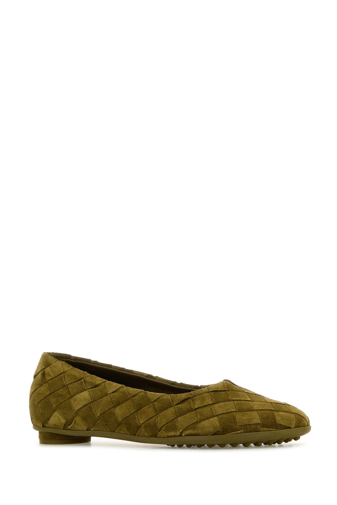 Olive green suede Atomic ballerinas