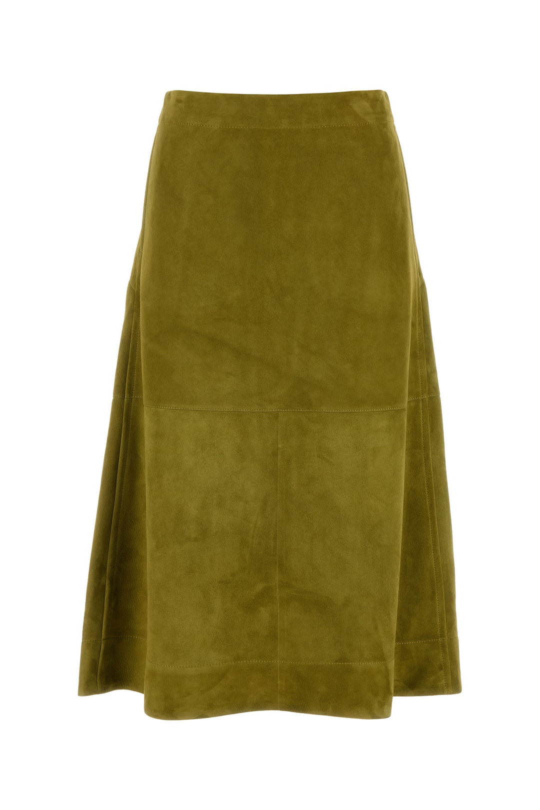 Green suede skirt