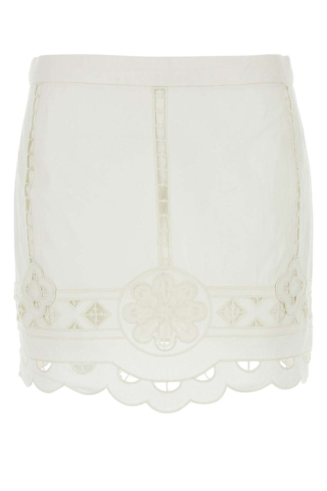 White cotton Palmira mini skirt