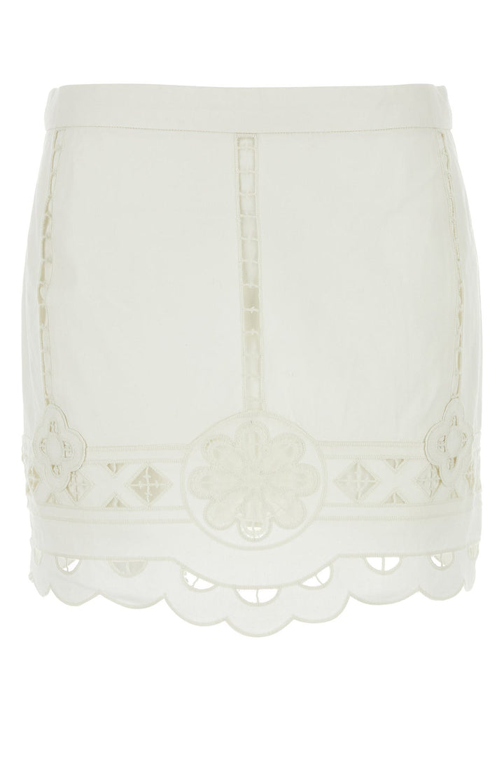 White cotton Palmira mini skirt