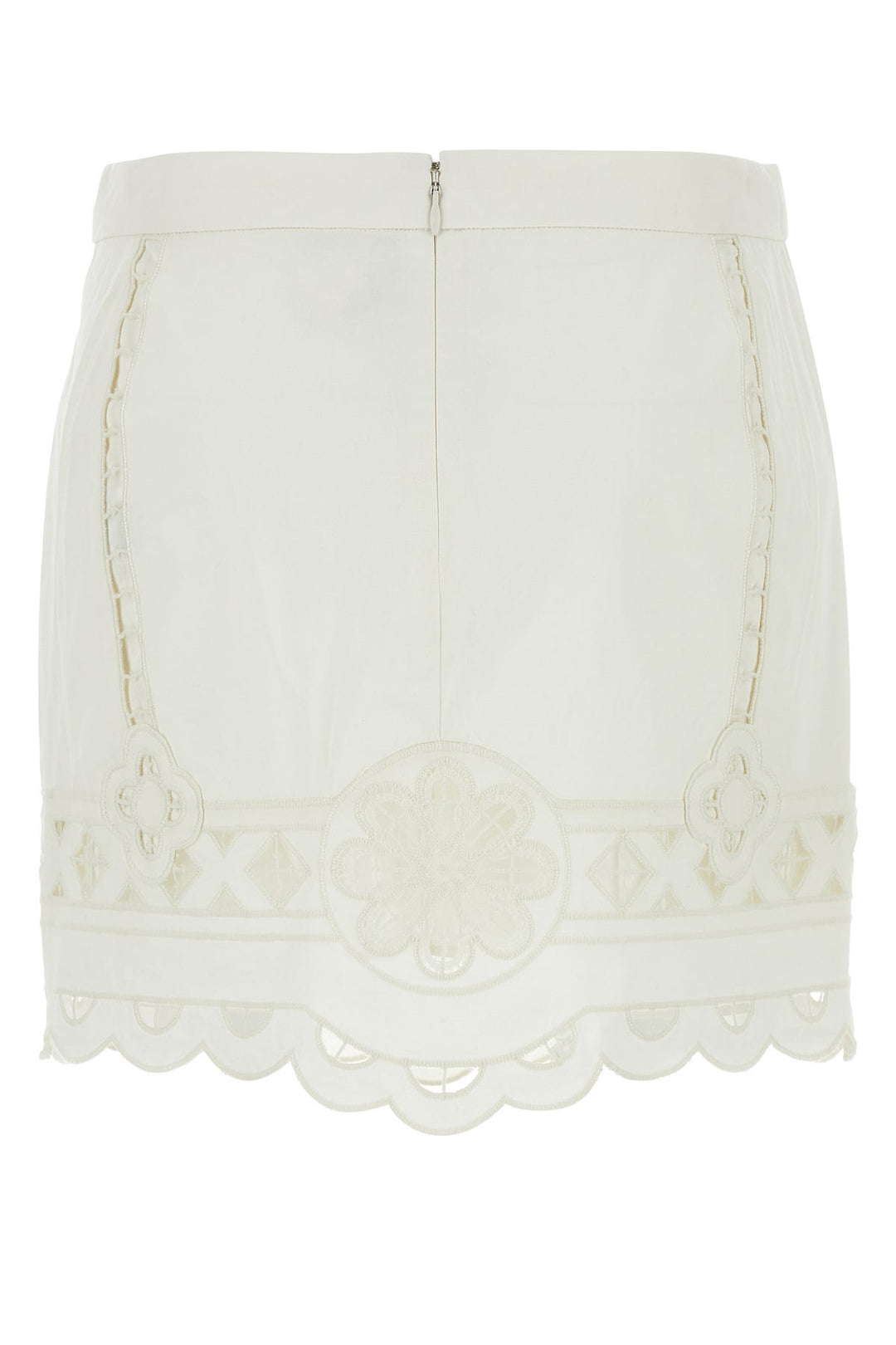 White cotton Palmira mini skirt