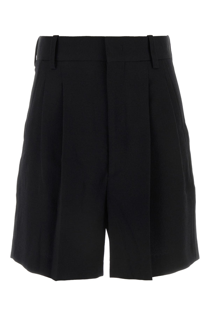 Black stretch polyester blend Elna bermuda shorts