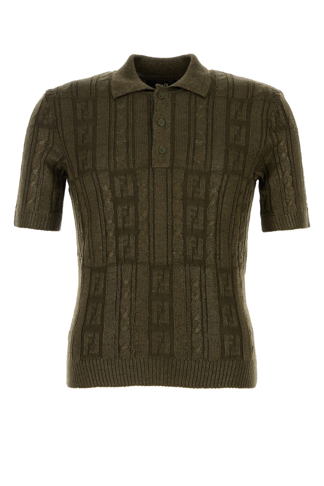 Army green wool polo shirt