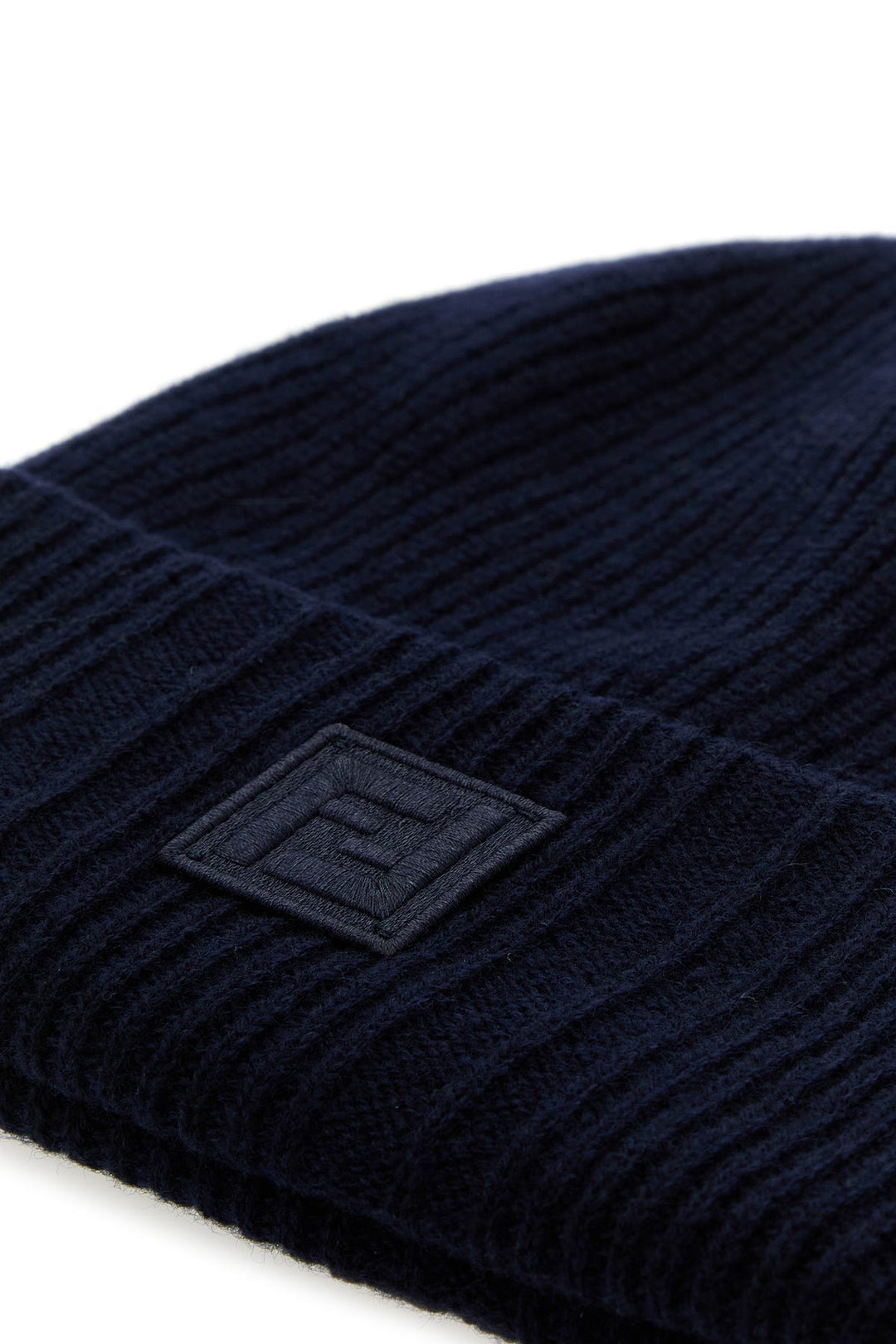 Midnight blue wool blend beanie hat