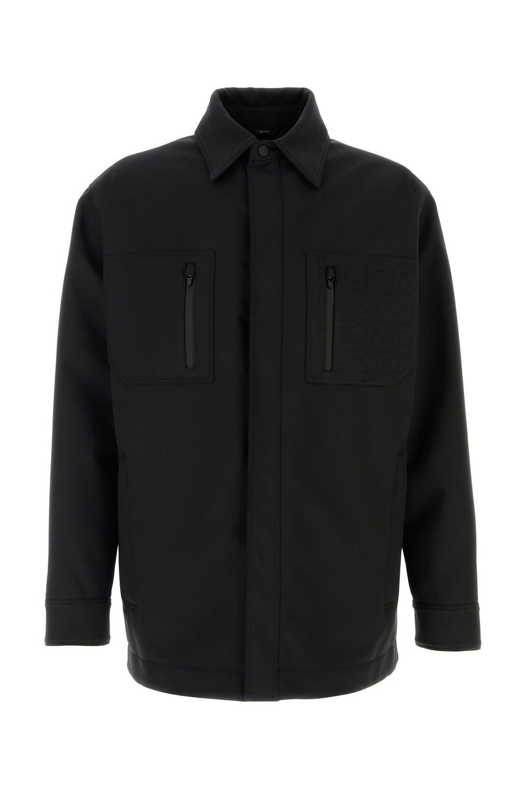 Black stretch wool blend jacket