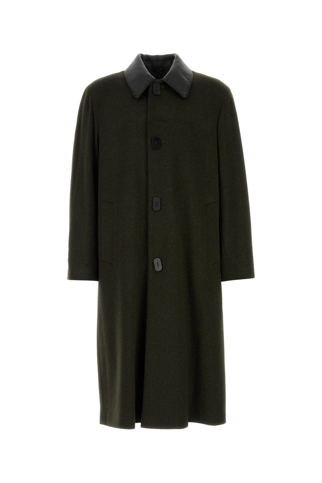 Bottle green wool blend coat