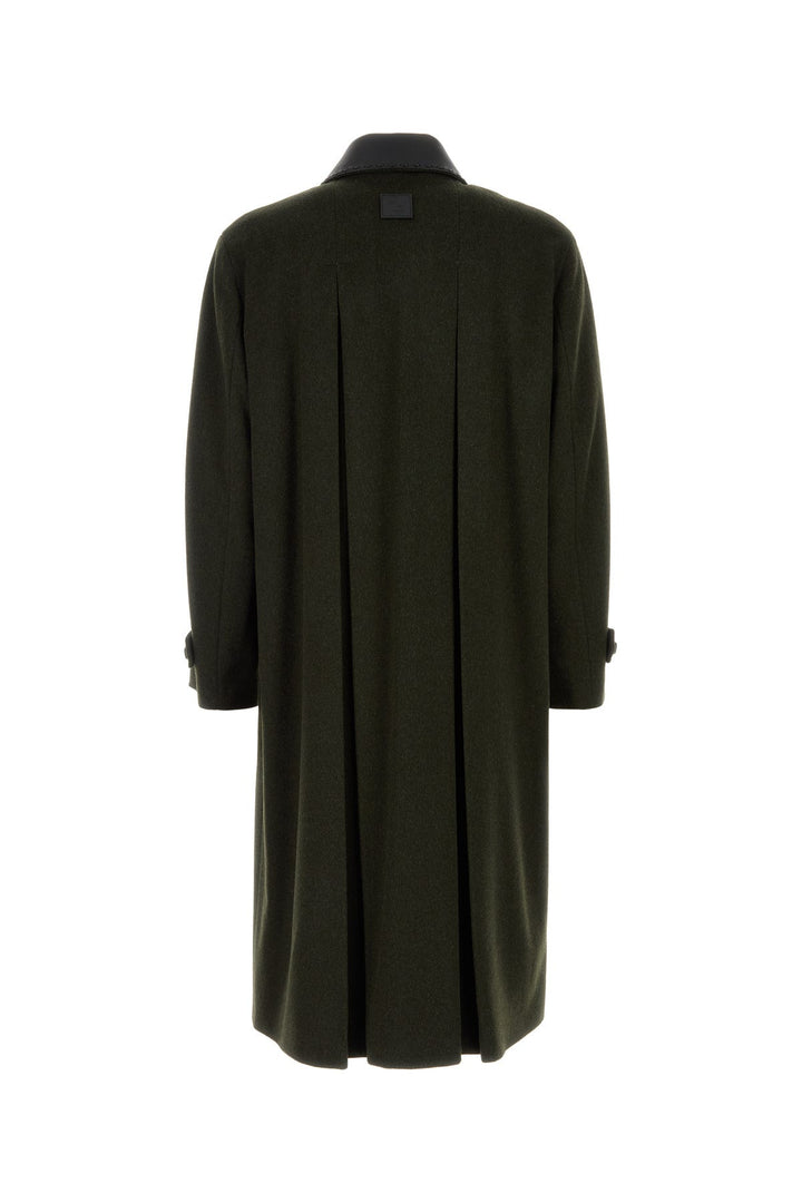 Bottle green wool blend coat