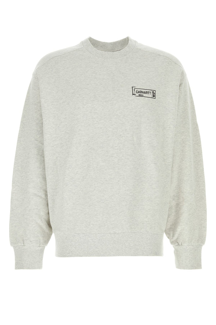 Melange light grey cotton Stamp Sweat