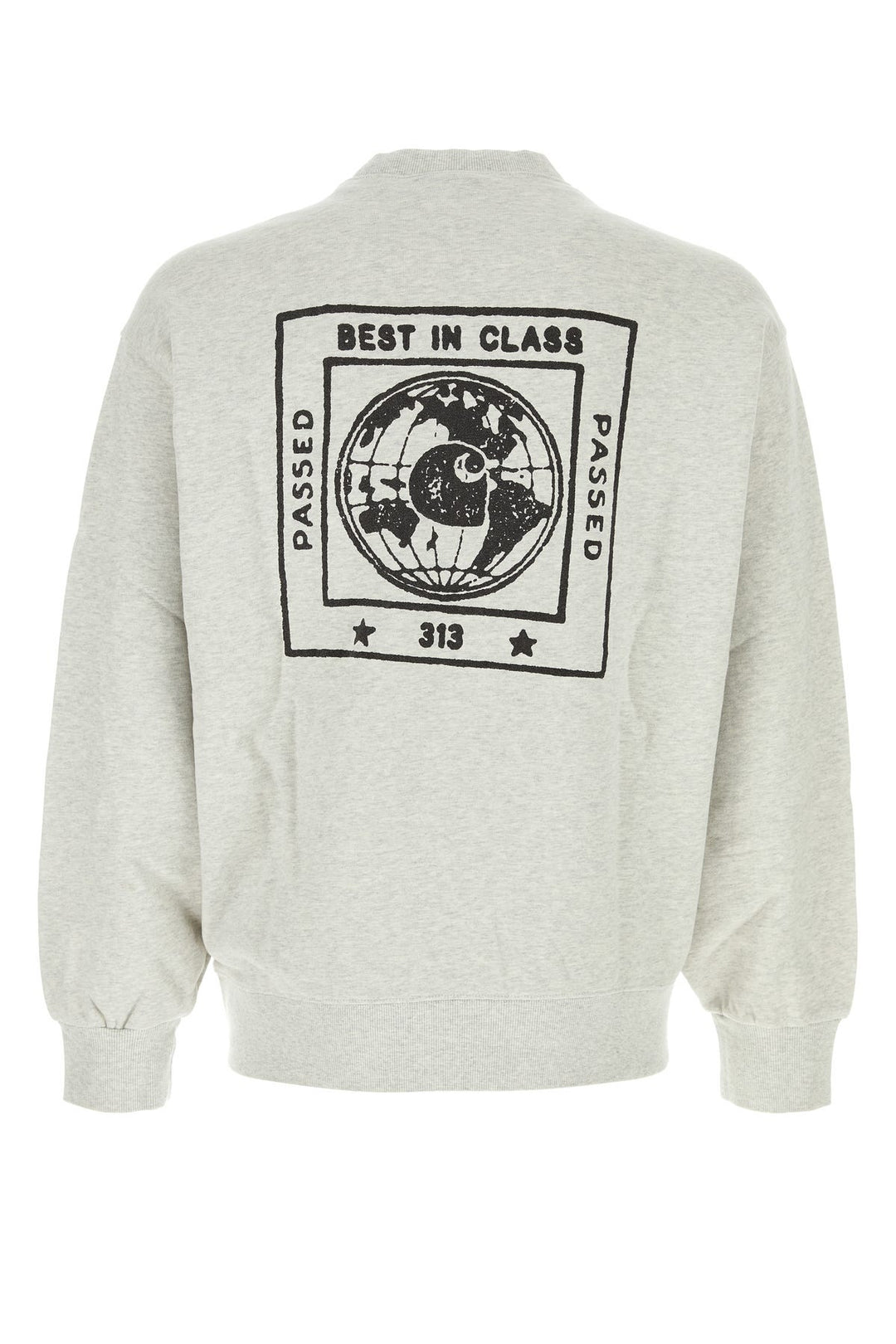 Melange light grey cotton Stamp Sweat