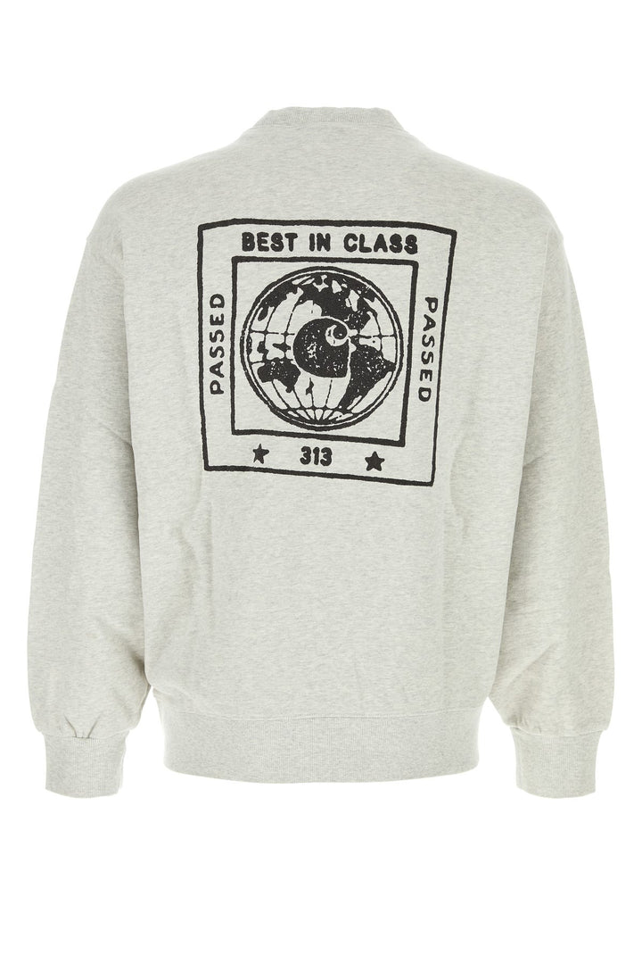 Melange light grey cotton Stamp Sweat