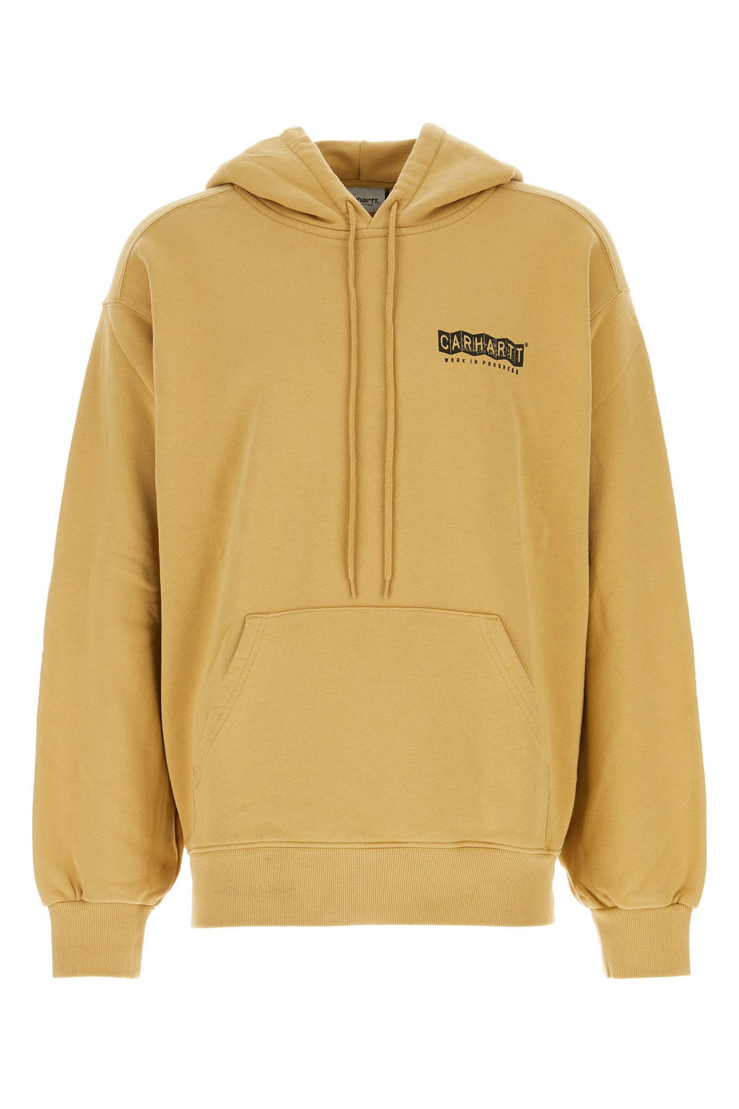 Mustard cotton Hooded Stamp Sweat