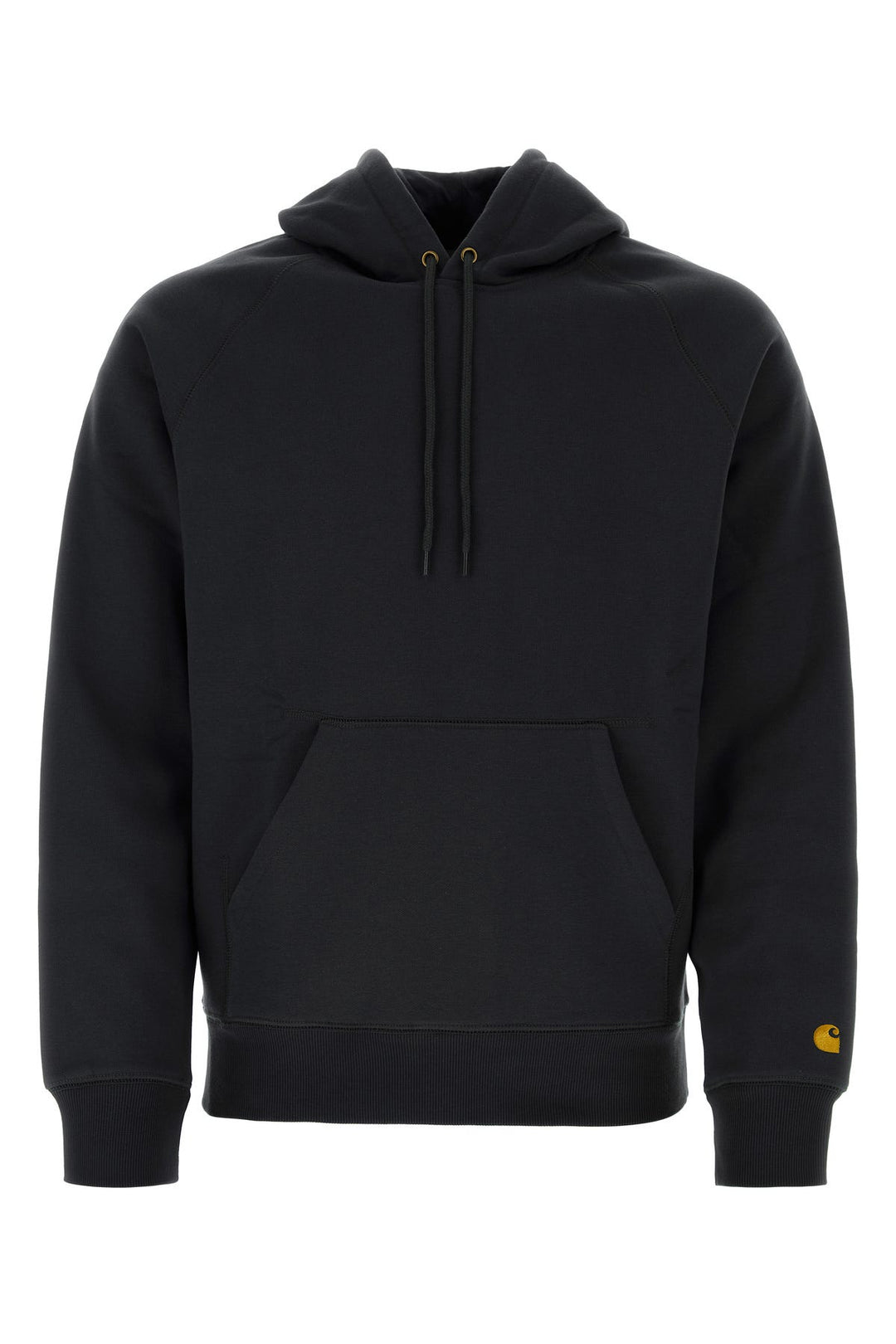 Black cotton blend Hooded Chase Sweat