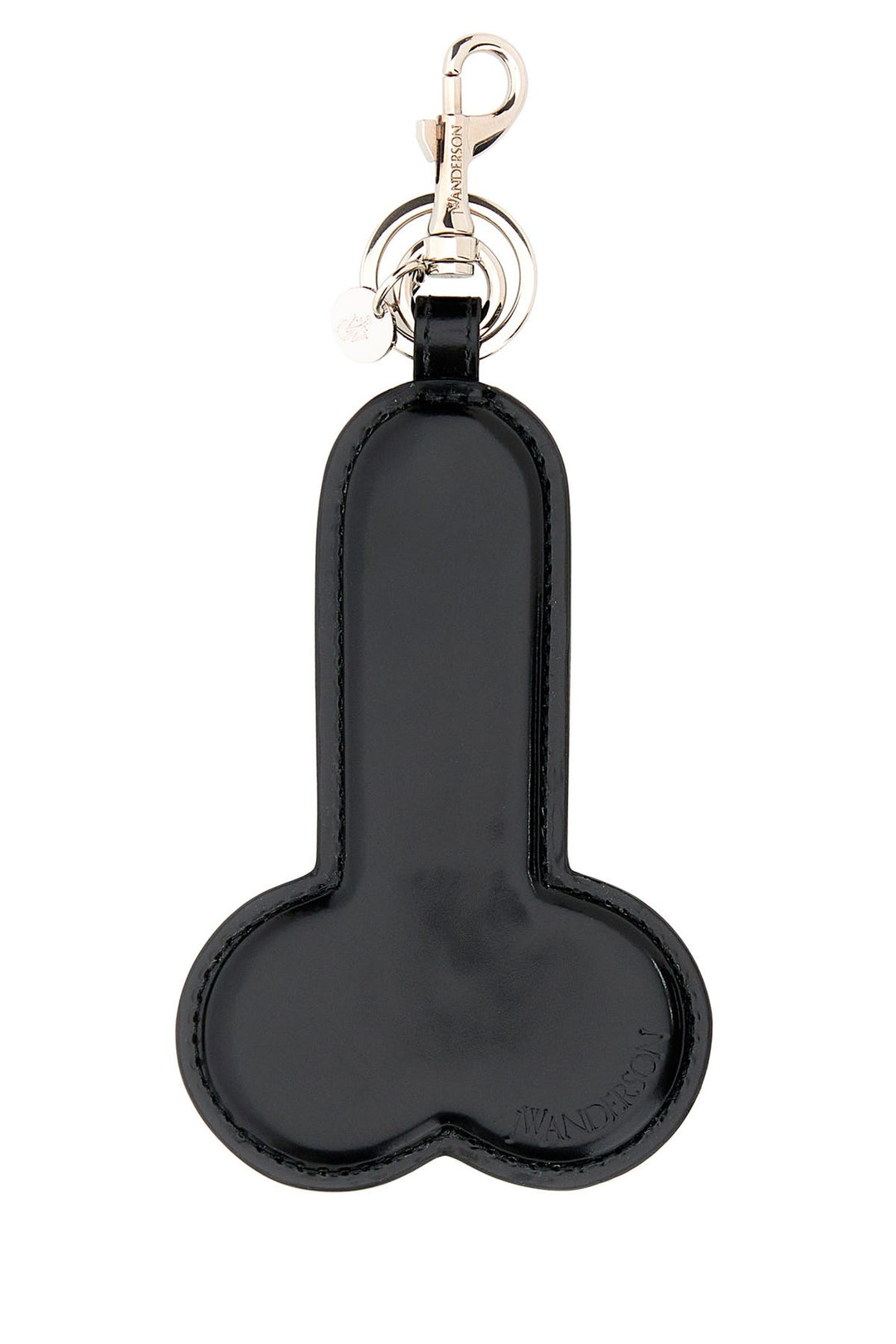 Black leather Penis key ring