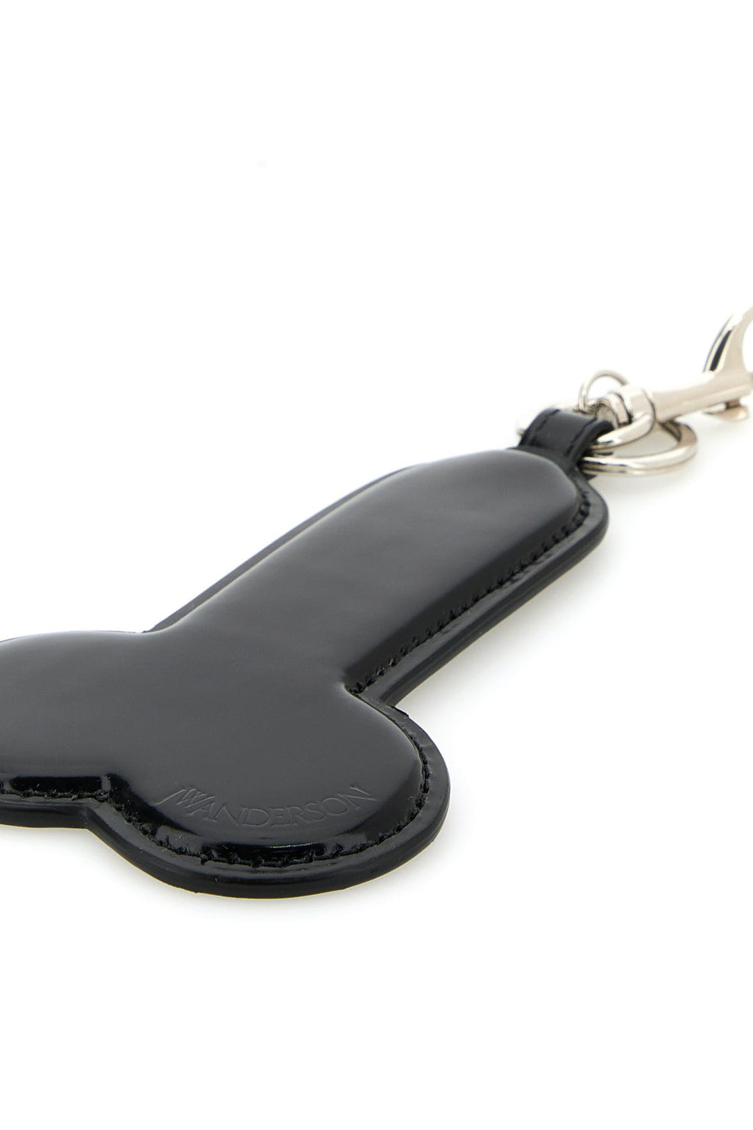 Black leather Penis key ring