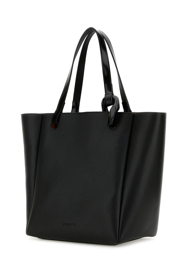 Black leather JWA Corner shopping bag