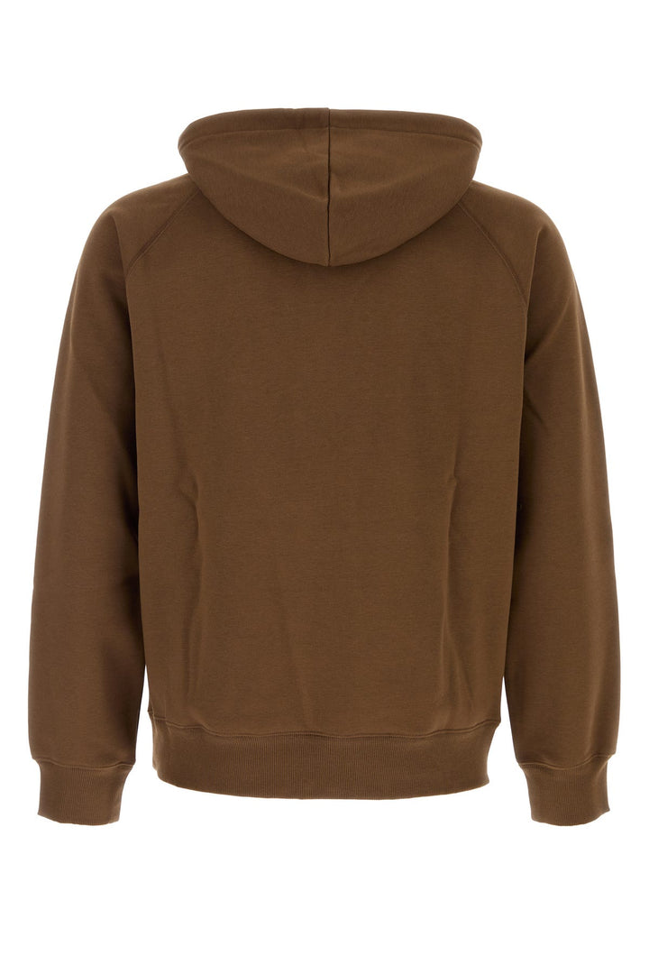 Chocolate cotton blend Hooded Chase Sweat