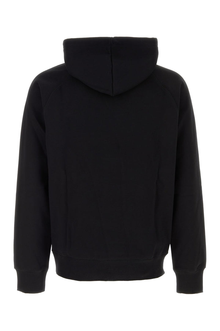 Black cotton blend Hooded Chase Sweat