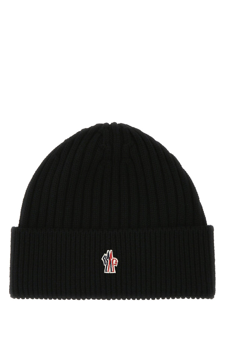 Black wool beanie hat