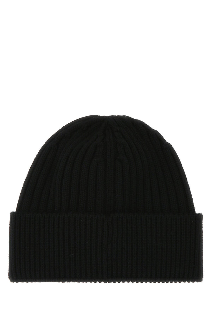 Black wool beanie hat