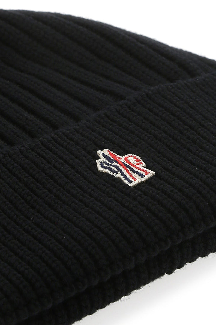 Black wool beanie hat