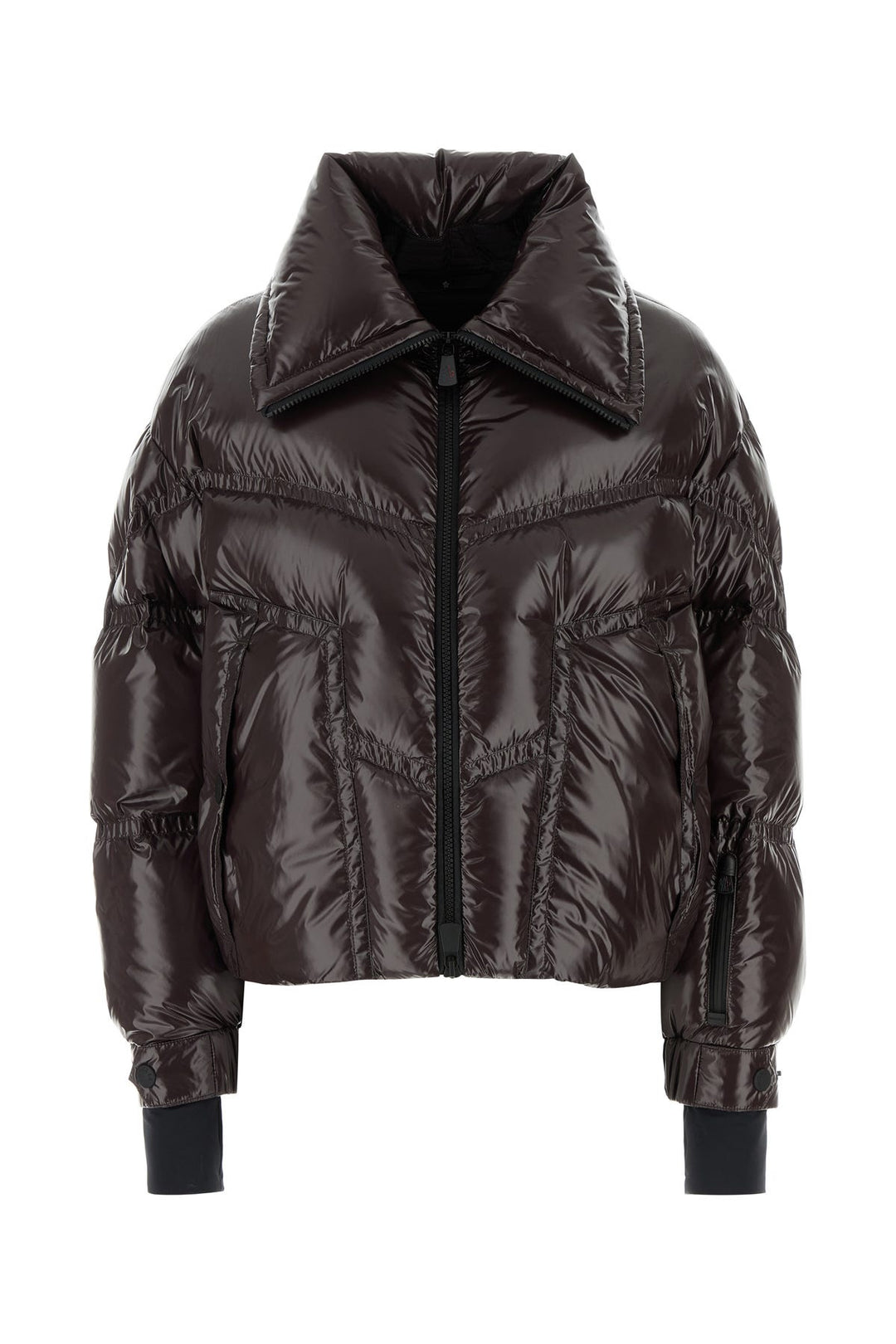 Chocolate nylon Cluses down jacket