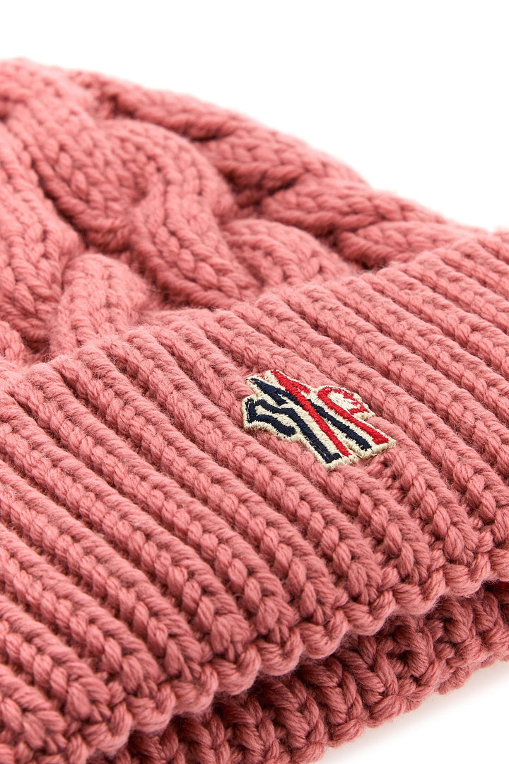 Dark pink wool beanie hat