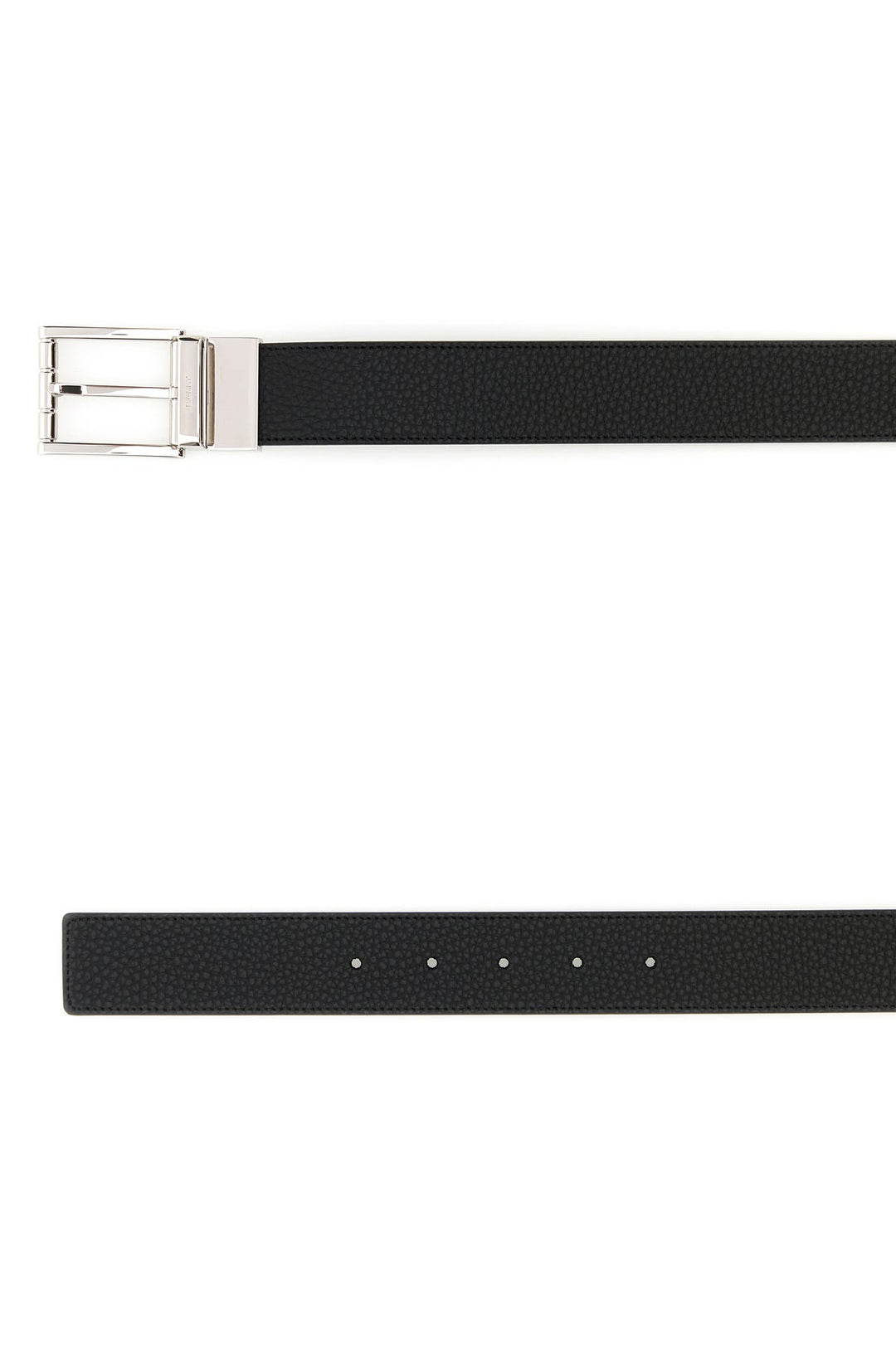 Black leather reversible belt