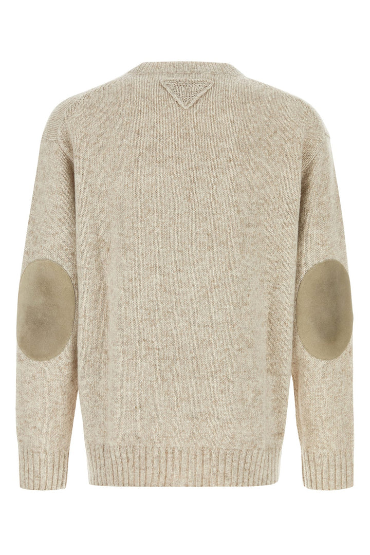 Melange sand cashmere oversize cardigan