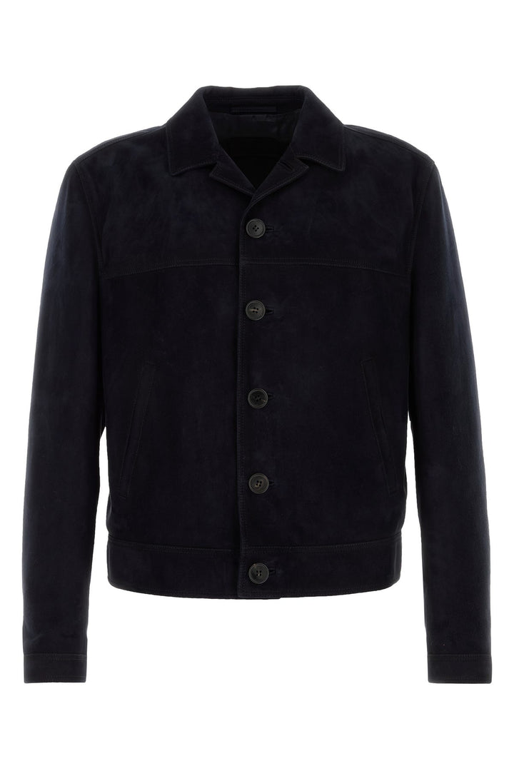 Midnight blue suede jacket