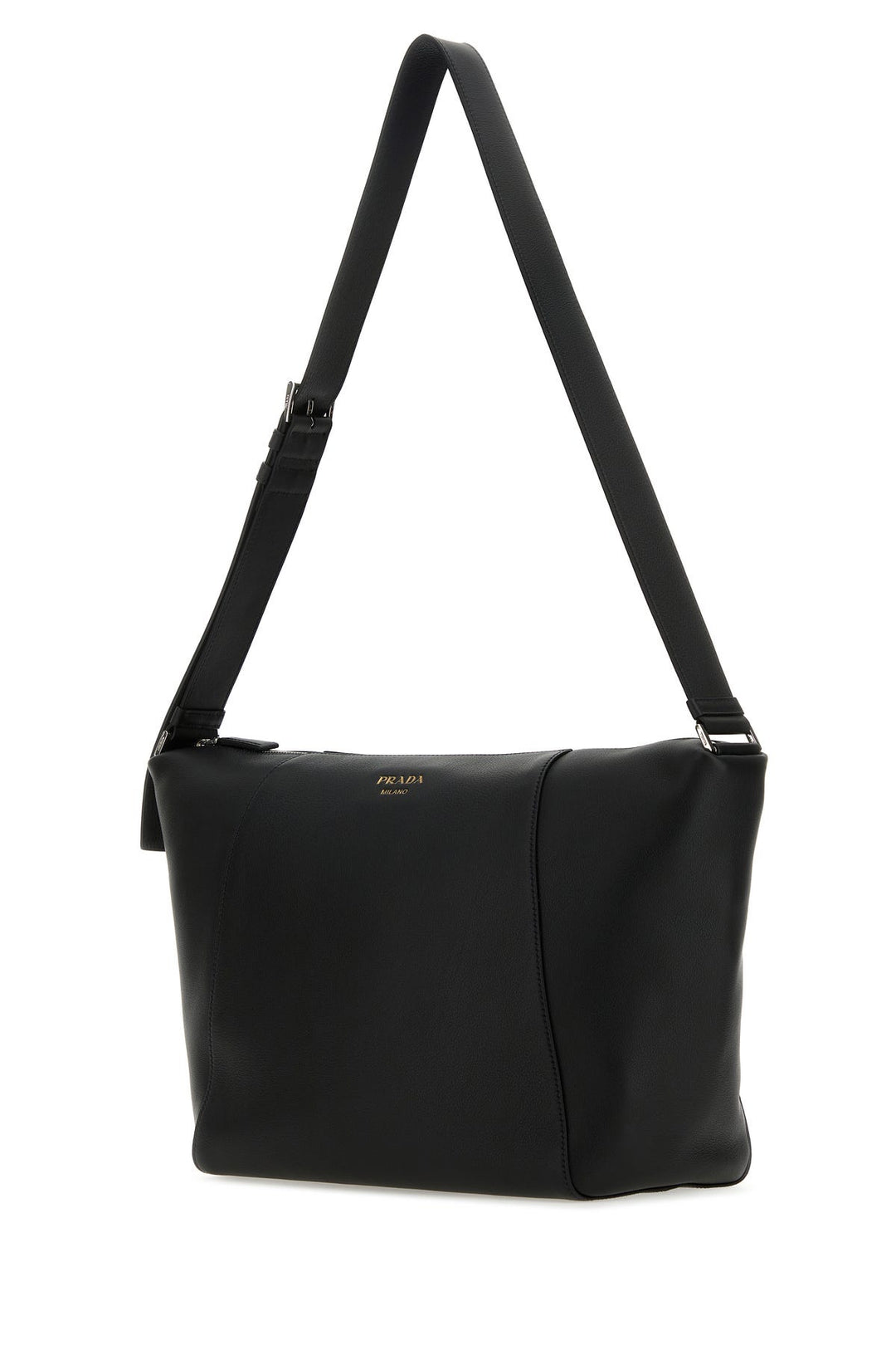 Black leather crossbody bag